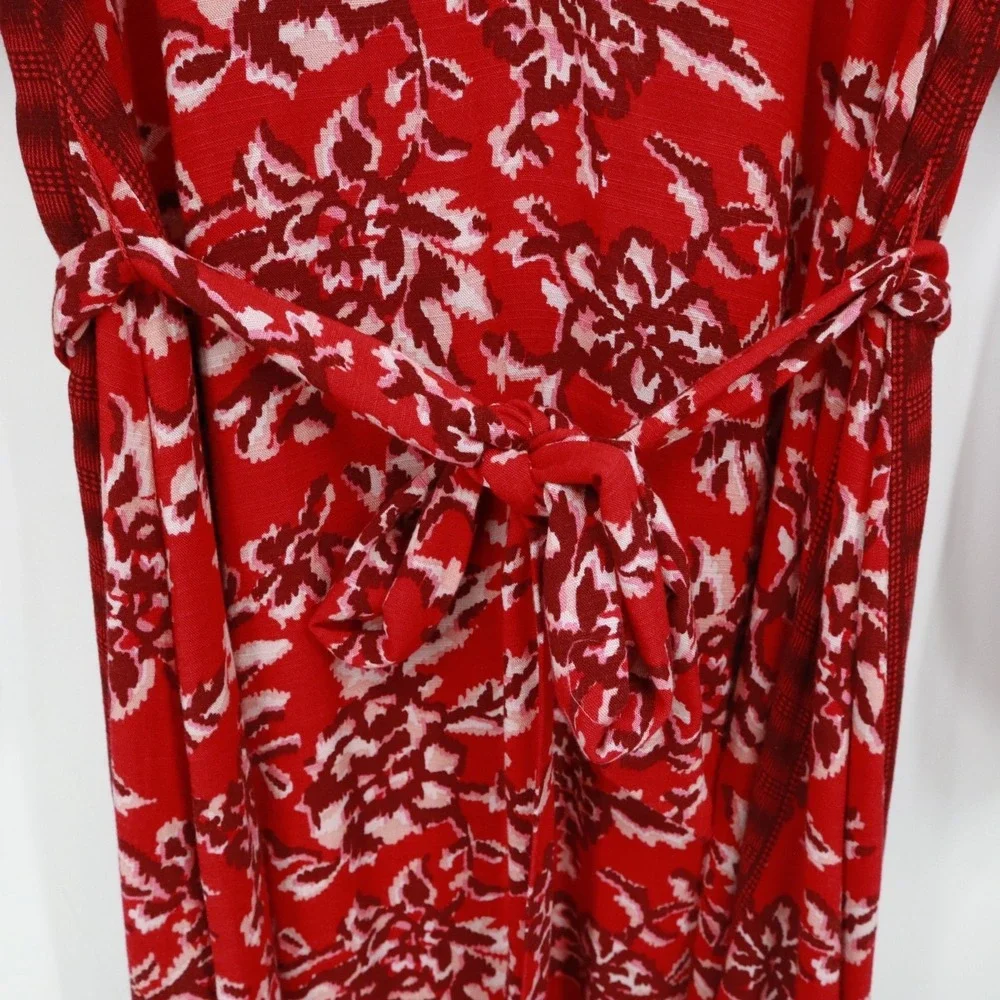 Knox Rose Midi Dress Women XXL Red Boho Hippie Bloomcore Grandmacore Cottagecore